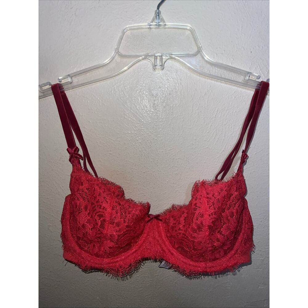 Body by Victoria Secret Dream Angel Push Up Bra Without Padding Red 32D - Picture 2 of 13